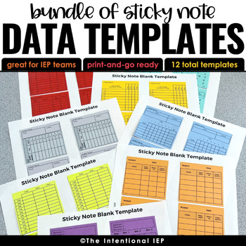 Preview of Data Collection and IEP Reminder Sticky Note Templates | Forever Bundle