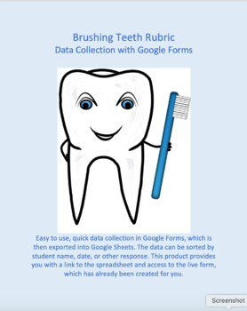 Preview of Data Collection for Brushing Teeth developed for Google Forms