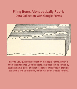 Preview of Data Collection for Filing Items Alphabetically developed for Google Forms