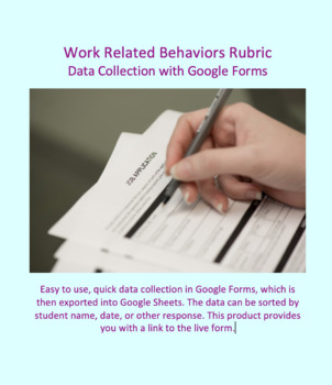 Preview of Data Collection for Work Related Behaviors developed for Google Forms
