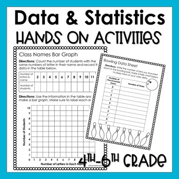 Preview of Data Day:Bar Graph:Line Plot:Graphing 4th, 5th, 6th Grade Hands on Activities