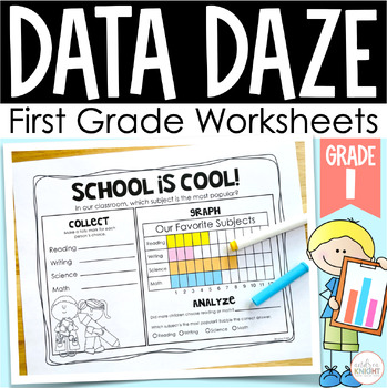 Preview of Collecting, Graphing, and Interpreting Data - First Grade Math Skills Worksheets
