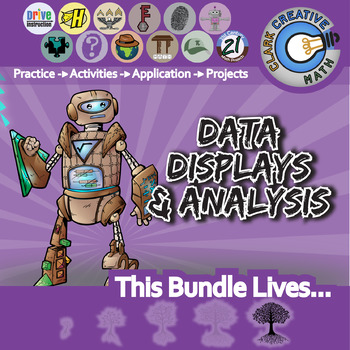 Preview of Data Displays & Analysis Unit Bundle - Statistics - Distance Learning Compatible