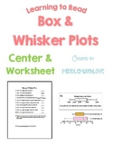 Data Analysis Worksheet - Reading and Analyzing Box and Wh
