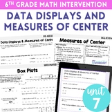 Data Displays and Measures of Center 6th Grade Math Interv
