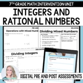 Integers and Rational Numbers 7th Grade Math Intervention Unit