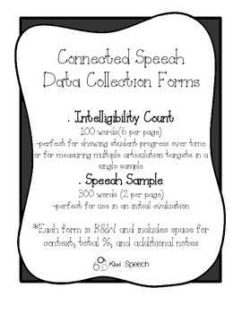 Preview of Data Forms for Connected Speech and/or Speech Samples