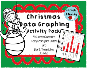 Preview of Data Graphing Activity Pack - Christmas Themed