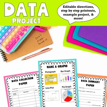 Preview of Data & Graphing Student Project | 3rd-5th Grade Project Based Learning, Homework