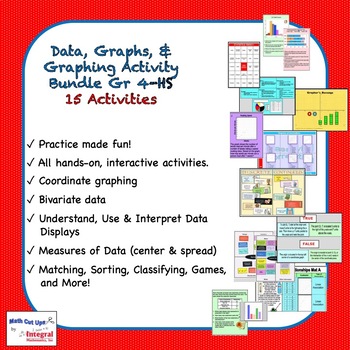 Data, Graphs, & Graphing Activity Bundle by Math Cut Ups | TpT