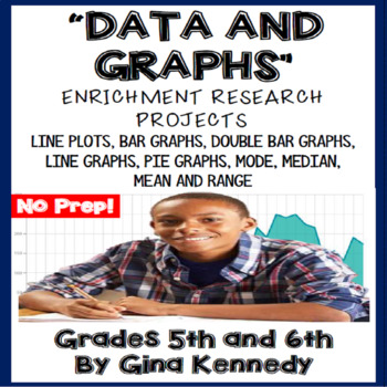 Preview of Data and Graphs Projects, 5th and 6th Grade Math Enrichment