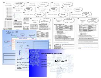 Preview of Data Lessons Sequences - 4 lessons + Differentiated Worksheets - KS2/Stage 3