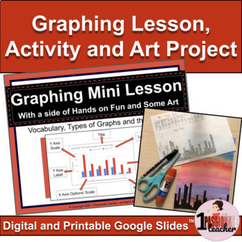 Preview of Data Management | Graphing Review Lesson | Ruler Drop Art Activity
