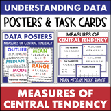 Data Measures of Central Tendency Posters & Task Cards Mea