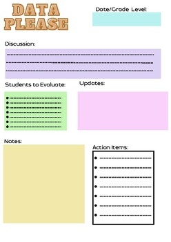 Preview of Data Meeting Agenda