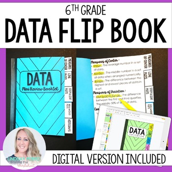 Preview of Data Mini Tabbed Flip Book for 6th Grade Math