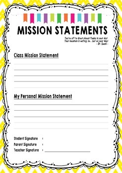 Data Notebook-Mission Statement by Ana Regents | TPT