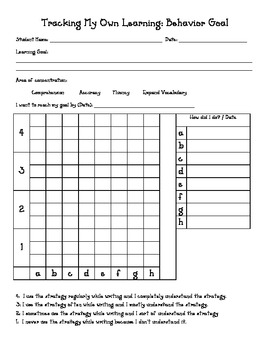 Data Notebook Student Behavior Goal Tracking Sheet by 