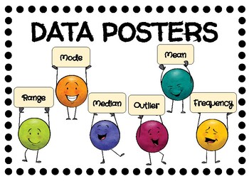 Preview of Data Posters: Mean, Median, Mode, Range, Outlier, Frequency