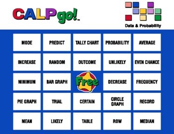 Preview of Data & Probability - Academic Language Bingo