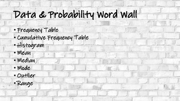 Preview of Data & Probability Word Wall