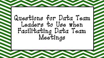 Preview of Data Questions for PLCs