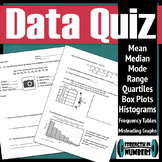 Data Quiz - Measures of Central Tendencies/Variation Box P