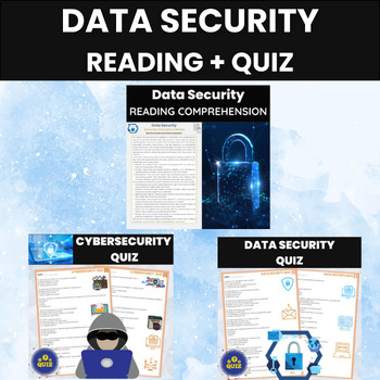 Preview of Data Security and Cybersecurity Reading and Assessment |  Online Digital Safety