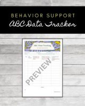 Preview of Data Sheet - ABC Behavior Tracker