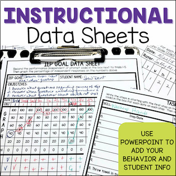 Preview of Editable IEP Goals & Objectives Tracking - Data Collection Sheets for Special Ed