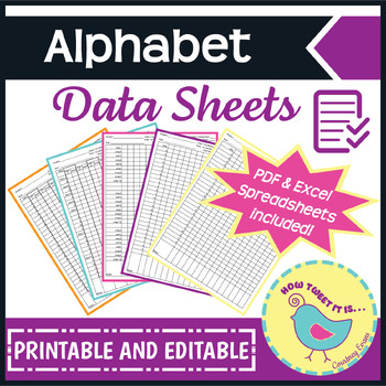 Preview of Data Sheets for Alphabet and Letter Sound Identification