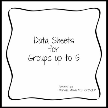 Preview of Data Sheets for Group Therapy