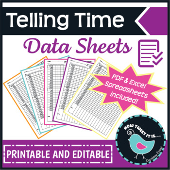 Preview of Data Sheets for Telling Time