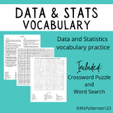 Data & Statistics Vocabulary Practice - Crossword and Word
