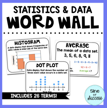 Preview of Data & Statistics Word Wall - 6th Grade
