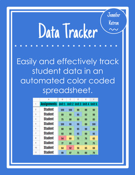 Preview of Data Tracker Spreadsheet - Gradebook - Distance Learning 
