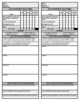 Preview of Data Tracker and Reflection Form for Class Discussions/Accountable Talk