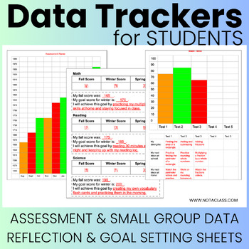 Preview of Student Assessment Data Trackers, Collection, & Goal Setting Sheets for Folders