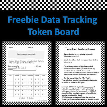 Preview of Data Tracking In Seat On Task Behavior FREEBIE