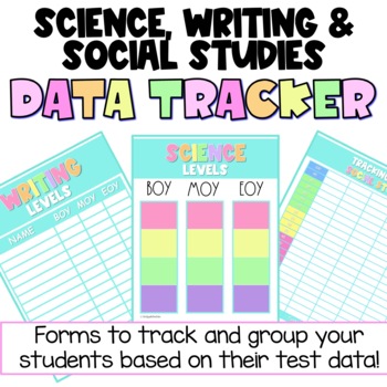 Preview of Data Tracking Sheets for Science, Social Studies & Writing | Editable
