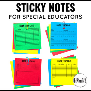 Preview of Data Tracking Sticky Notes for Special Education | Printable Data Collection