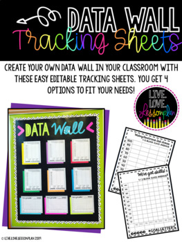 Preview of Data Wall Editable Tracking Sheets