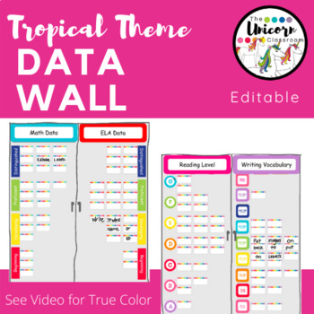 Preview of Data Wall in Tropical Colors *Editable