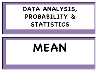 Preview of Data analysis and probability word wall