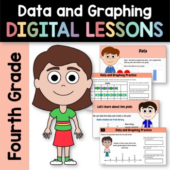 Preview of Data and Graphing 4th Grade Interactive Google Slides | Math Skills Review