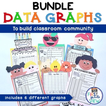 Preview of Data and Graphing BUNDLE- Building Classroom Community