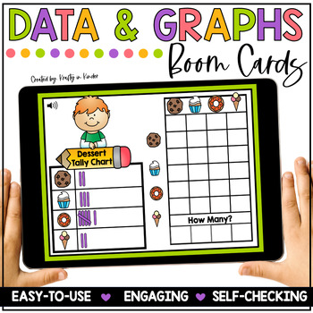 Preview of Data and Graphing Boom Cards for Kindergarten and First Grade Math Activities