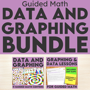 Preview of Data and Graphing Lessons and Centers Bundle for Guided Math - Differentiated