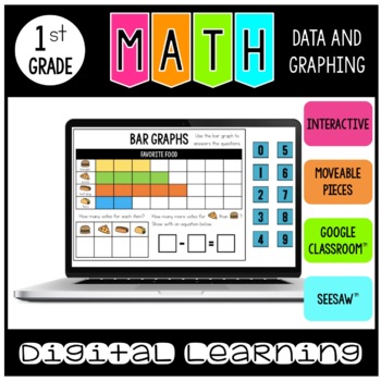 Preview of Data and Graphing Digital Practice Google Classroom™ and Seesaw™
