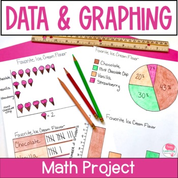 Preview of Data and Graphing Project - Real World Math Project Based Learning Activities